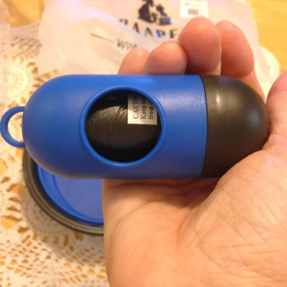 NEW Collapsible Pet Water Bowl with attachable waste bag dispenser